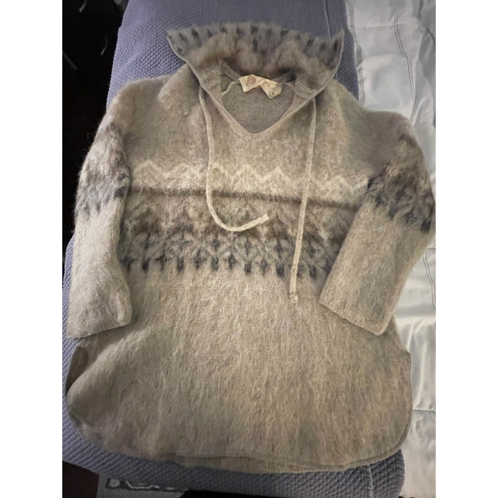 Vintage Alafoss Icewool Icelandic Wool Sweater Pullover V-Neck Collar Size M